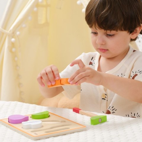 VIGA Drewniana Układanka Edukacyjna Montessori Warzywa do Krojenia 18m+