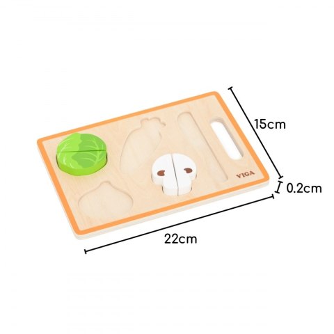 VIGA Drewniana Układanka Edukacyjna Montessori Warzywa do Krojenia 18m+