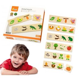 VIGA Drewniane Puzzle Rosnące zwierzątka i rośliny 18m+