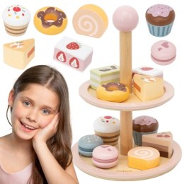 VIGA Drewniany Stojak na Ciasto z Akcesoriami 18m+