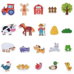 VIGA Magnetyczni Przyjaciele z Farmy 20 szt. Magnesów - Kreatywna Zabawa z Wiejskimi Zwierzątkami 18m+