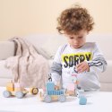 VIGA PolarB Drewniana Kolejka z Wagonikami i Zwierzątkami Do Układania Montessori 18m+