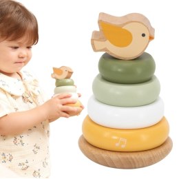 VIGA PolarB Drewniana Piramidka Edukacyjna - Ptaszek 12m+