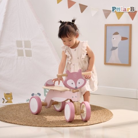 VIGA PolarB Drewniany Jeździk Lisek Miękkie Koła 12m+