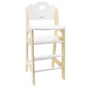 VIGA PolarB Krzesełko do Karmienia dla Lalek Białe Drewniane 3+