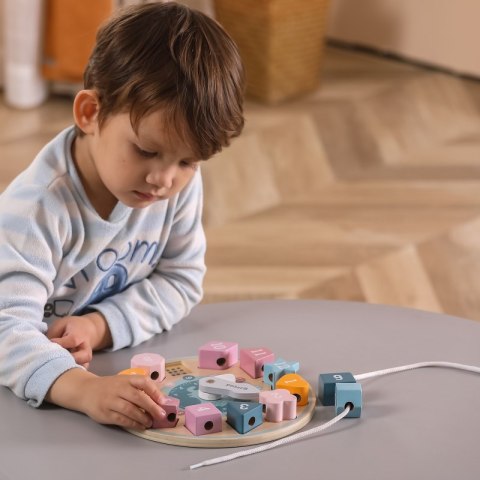 VIGA PolarB Sorter Kształtów Zegar nawlekanka Montessori 18m+