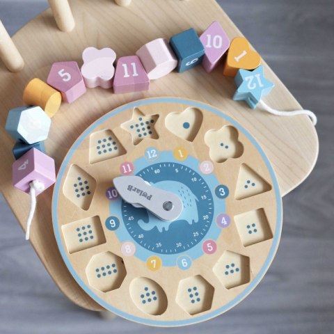 VIGA PolarB Sorter Kształtów Zegar nawlekanka Montessori 18m+