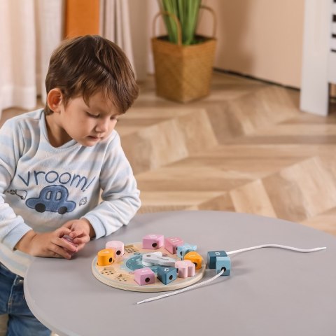 VIGA PolarB Sorter Kształtów Zegar nawlekanka Montessori 18m+