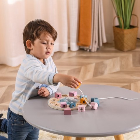 VIGA PolarB Sorter Kształtów Zegar nawlekanka Montessori 18m+