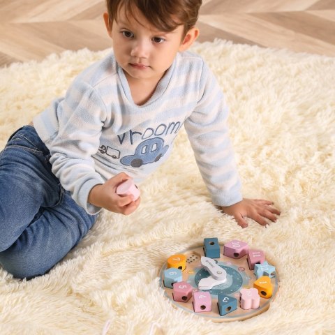 VIGA PolarB Sorter Kształtów Zegar nawlekanka Montessori 18m+