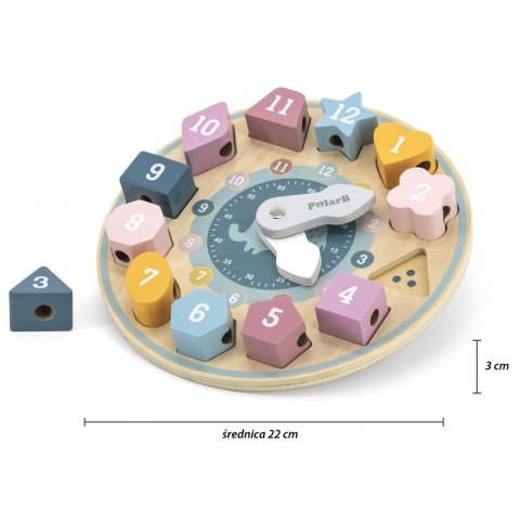 VIGA PolarB Sorter Kształtów Zegar nawlekanka Montessori 18m+