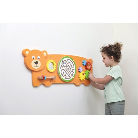 VIGA Tablica Sensoryczna Manipulacyjna Miś Certyfikat FSC Montessori 18m+