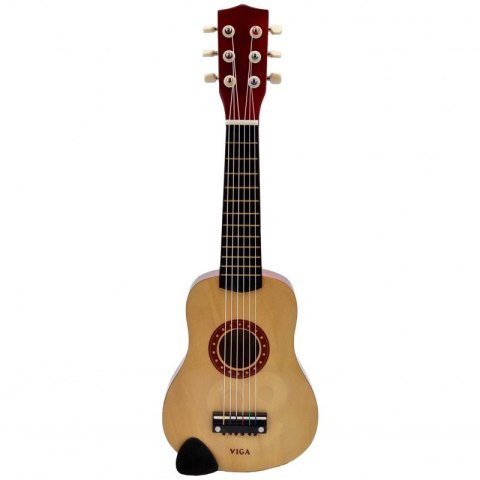Viga Drewniana gitara dla dzieci Naturalna 21 cali 6 strun 3+
