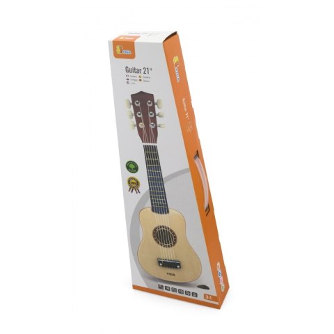 Viga Drewniana gitara dla dzieci Naturalna 21 cali 6 strun 3+