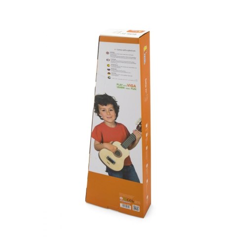 Viga Drewniana gitara dla dzieci Naturalna 21 cali 6 strun 3+