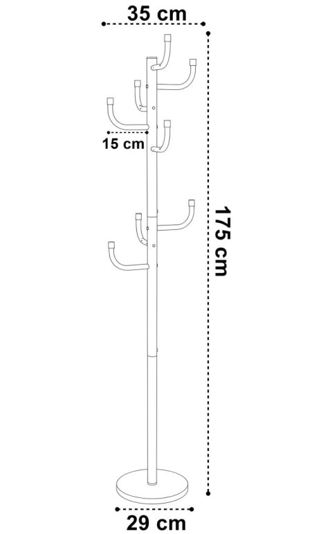 Wieszak stojący Wiktor 175cm czarny