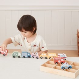 VIGA Drewniany Zestaw Kolorowych Pojazdów Miejskich 9szt. 2+