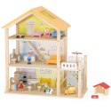 VIGA Zestaw Drewniany Domek dla Lalek z Laleczkami i Akcesoriami 3+