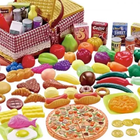 WOOPIE Kosz Piknikowy Owoce Warzywa Fast Food Zestaw XXL 103el.