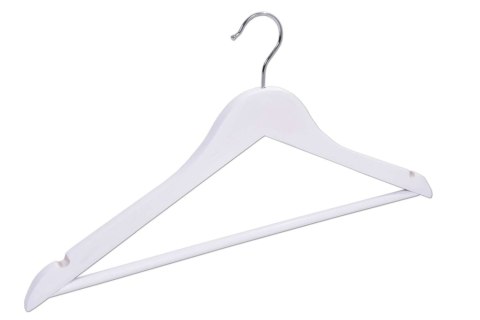 Wieszak do szafy RONDO komplet 30 szt biały drewno