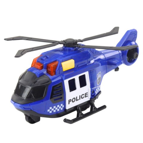 Zestaw Policyjny Helikopter Samochód Ruchome Elementy Światła Dźwięki