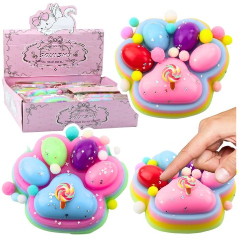 Gniotek Kocia Łapka Zabawka Antystresowa Sensoryczna Squishy XXL Niebieska Różowa