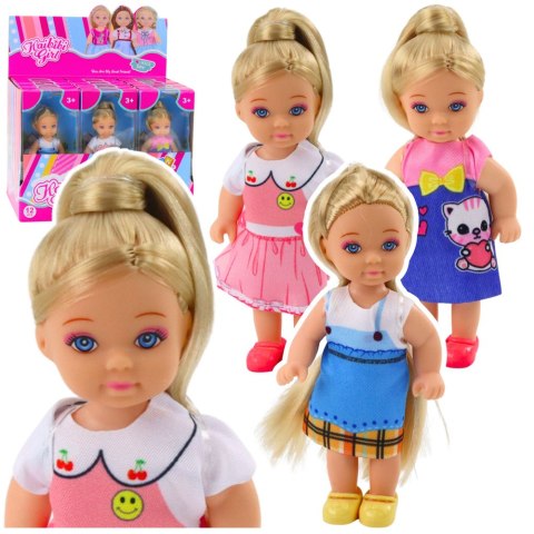 Mini Laleczka Kaibibi Kolorowa Sukienka Długie Włosy 12 cm Mix