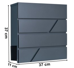 Skrzynka pocztowa na listy Tove antracyt z napisami