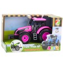 Traktor Farmerski Rolniczy Na Baterie Światła Dźwięki Różowy