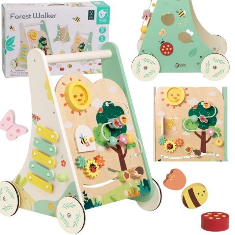 CLASSIC WORLD Drewniany Pchacz Multifunkcyjny 8w1 "Leśny Chodzik" 12m+