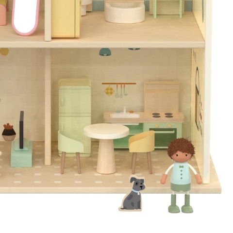 CLASSIC WORLD Wielki Drewniany Domek dla Lalek z mebelkami 3+