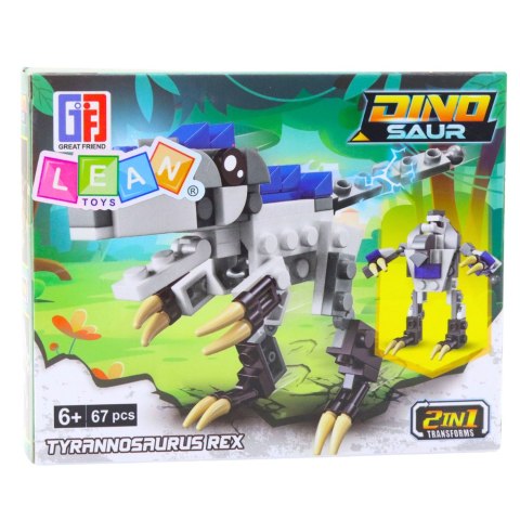 Klocki Konstrukcyjne 2w1 Dinozaur Robot Tyrannosaurus Rex 67 el.