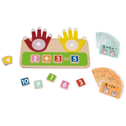 TOOKY TOY Drewniana Edukacyjna Zabawka do Nauki Liczenia na Palcach Dodawanie i Odejmowanie