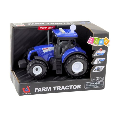 Traktor Farmerski Rolniczy Światła Dźwięki Niebieski 1:36