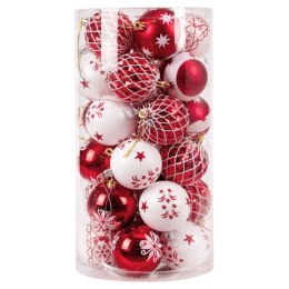 Zestaw bombek na choinkę SAPIN CZERWONO-BIAŁY 30 szt