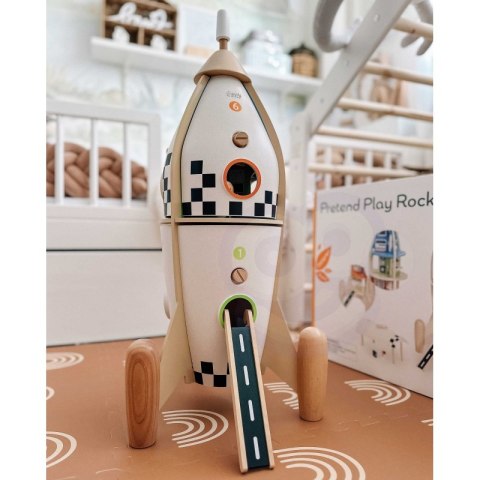 CLASSIC WORLD Drewniana Rakieta Domek dla Dzieci + Figurki Akc. 3+