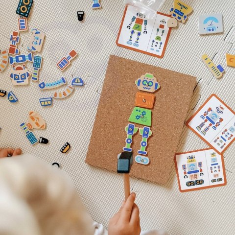 VIGA Drewniana Przybijanka Roboty 45 elementów Montessori 3+