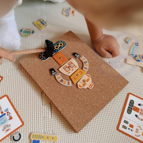 VIGA Drewniana Przybijanka Roboty 45 elementów Montessori 3+