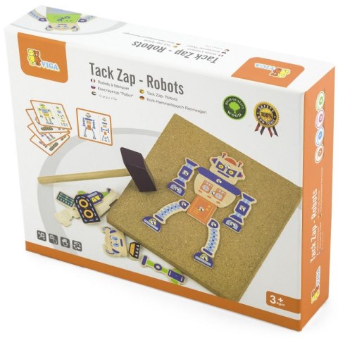 VIGA Drewniana Przybijanka Roboty 45 elementów Montessori 3+