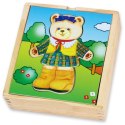 VIGA Drewniana Układanka Logiczna Puzzle Ubierz Misia Dziewczynkę 18m+