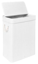 Kosz na pranie bambusowy z pokrywą SOREN 80L biały