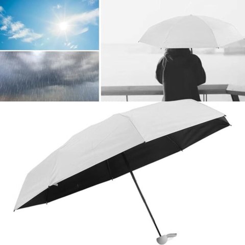 Parasolka Kieszonkowa Składana z Ochroną UV UPF 50+ Etui Szara 90 cm