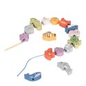 TOOKY TOY Drewniany Zestaw Morskich Zabawek Wieża Balansująca Łowienie Ryb Figurki 23 Elementy