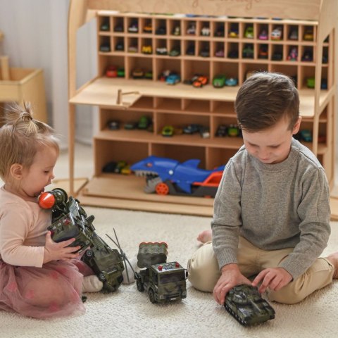 WOOPIE Zestaw Pojazdów Wojskowych z Wyrzutnią Czołg Helikopter 4SZT Skala 1:20