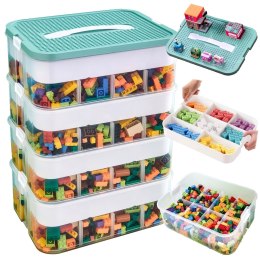 Pudełko 4-piętrowe na zabawki klocki LEGOS