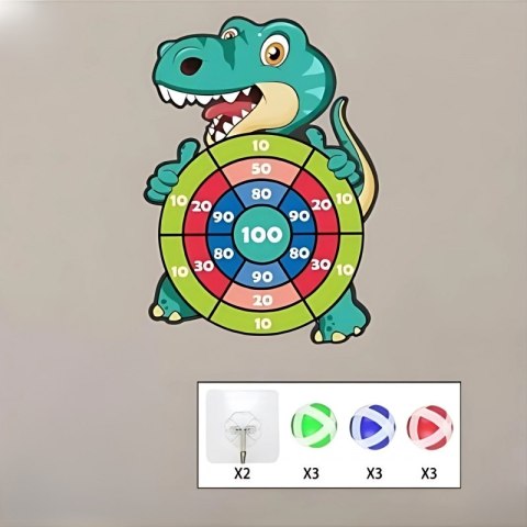 WOOPIE Gra Zręcznościowa w Rzutki na Rzepy Zestaw 2w1 Tarcza + Wyrzutnia Łuk Dino