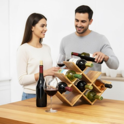 Bambusowy stojak na wino SOLARIS naturalny