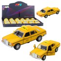 Klasyczny Samochód Taxi Napęd Metalowy Otwierane Drzwi Żółty 1:32