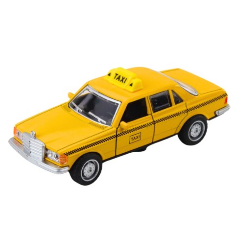 Klasyczny Samochód Taxi Napęd Metalowy Otwierane Drzwi Żółty 1:32