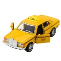 Klasyczny Samochód Taxi Napęd Metalowy Otwierane Drzwi Żółty 1:32